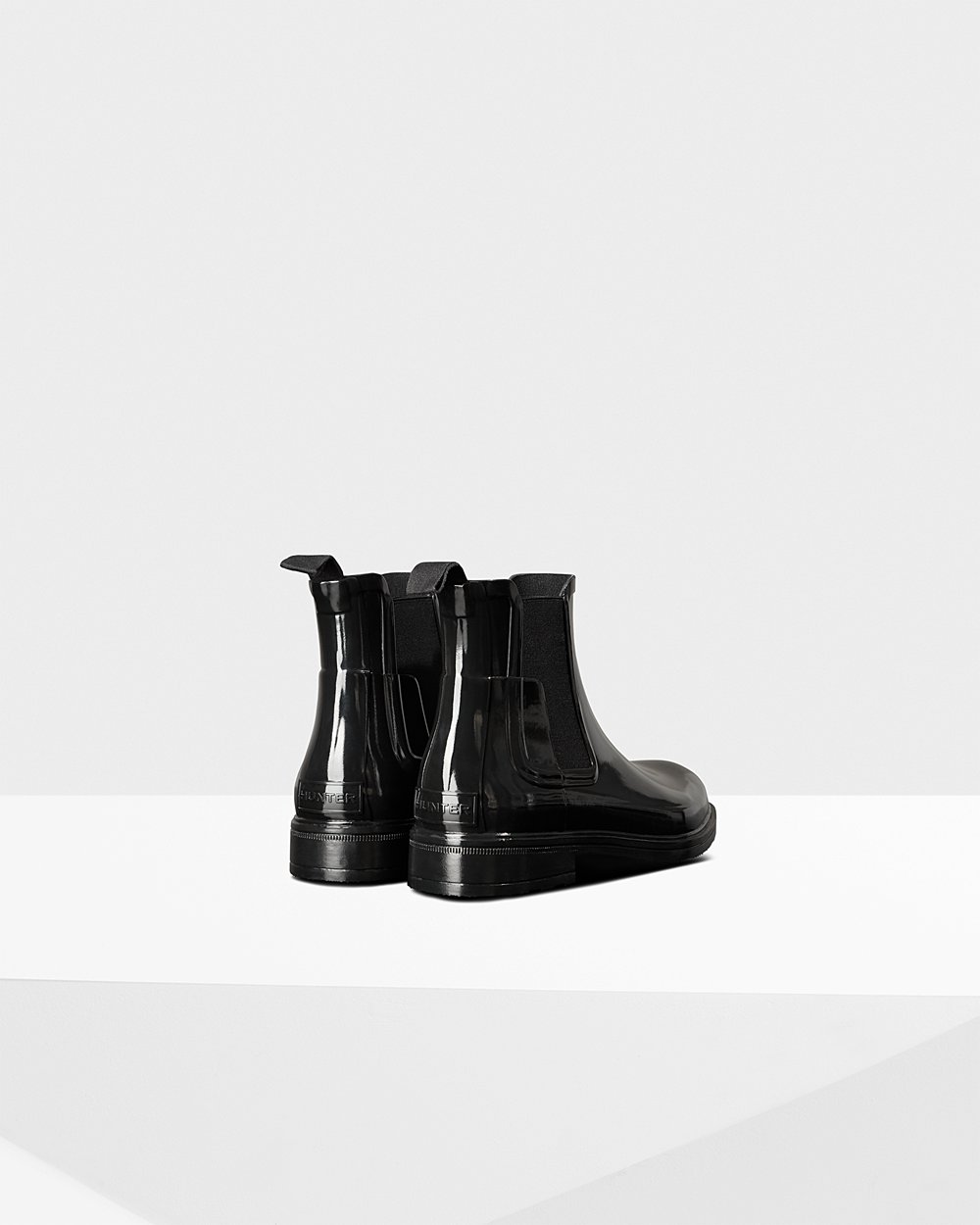 Botas Chelsea Hunter Homem Pretas - Refined Slim Fit Gloss - 68RYVSNKA